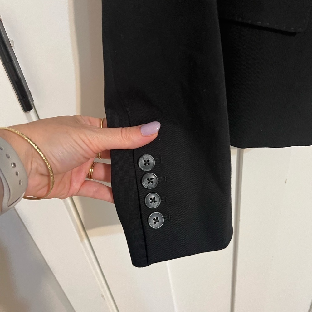 Lands’ End Size 6 black Classic Cotton Stretch Blazer - Picture 4 of 6